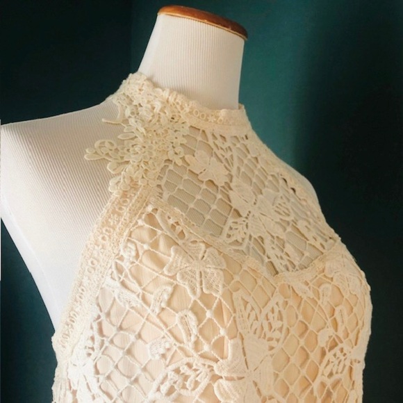 Free People Women's Snowdrop Lace Trapeze Dress Softshell - Picture 3 of 10